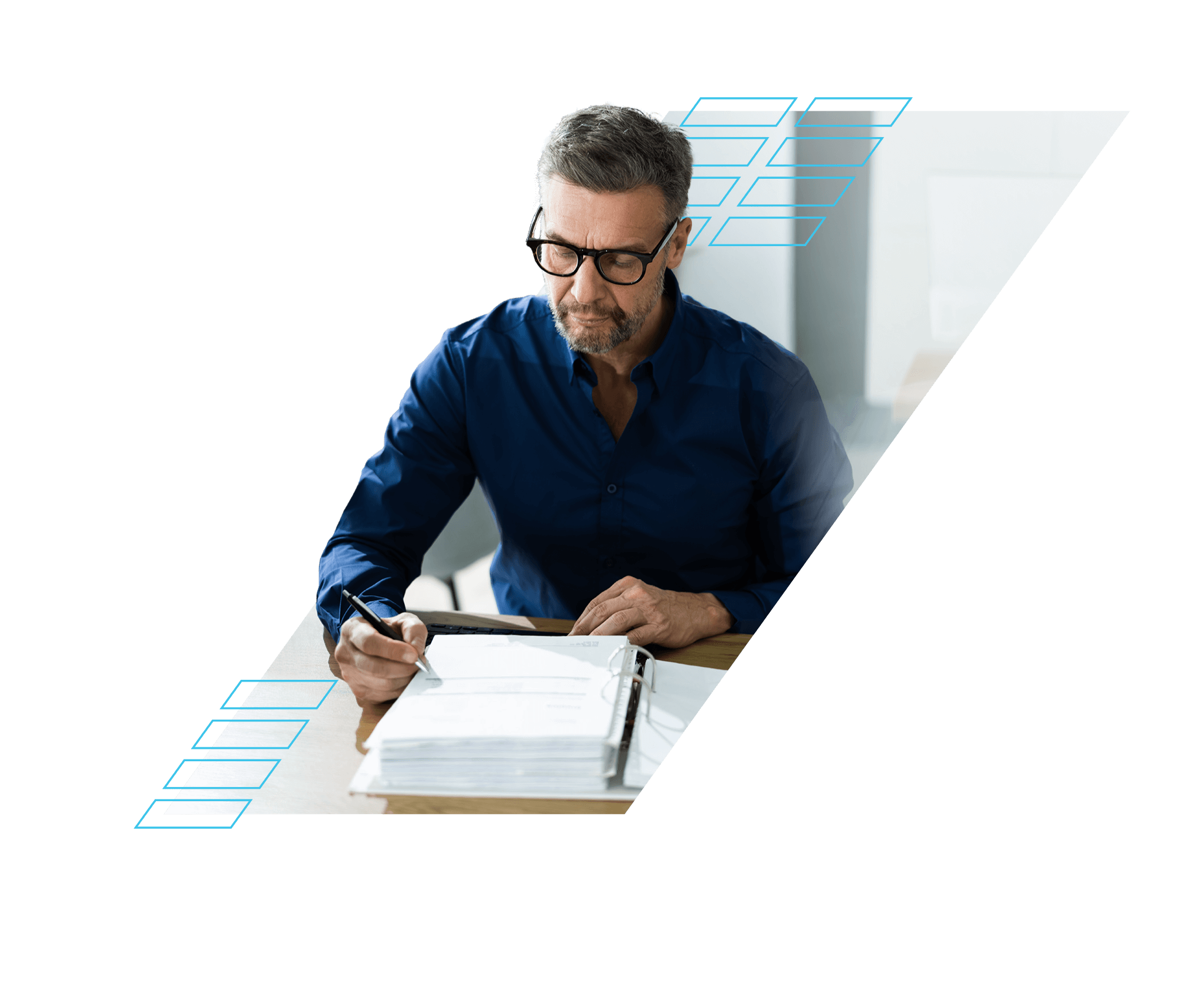 business man reviewing audit documentation