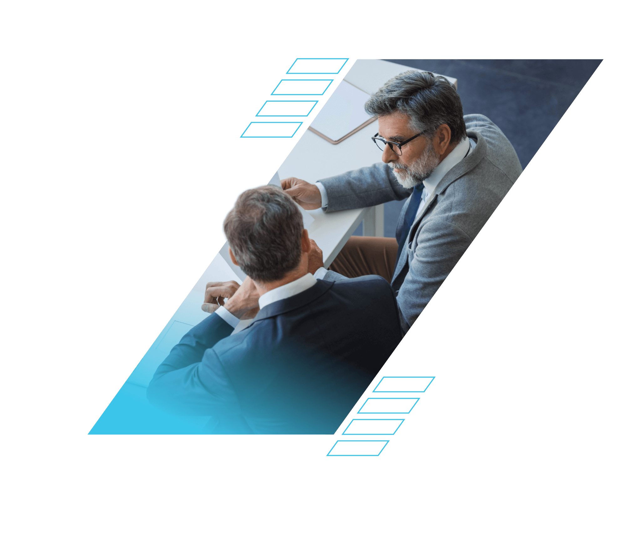 two business men reviewing audit plan